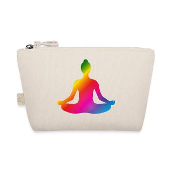 strahlend bunte Yoga Position Silhouette - Bio-Täschchen - Natur - Vorne