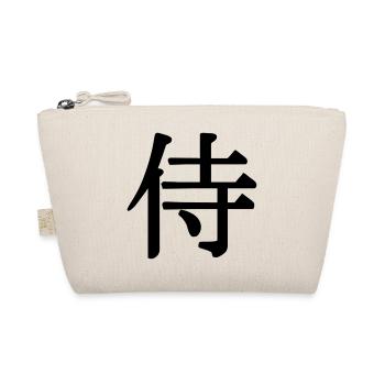 Samurai in Kanji-Schrift japanischer Schwertkämpfer - Bio-Täschchen - Natur - Vorne
