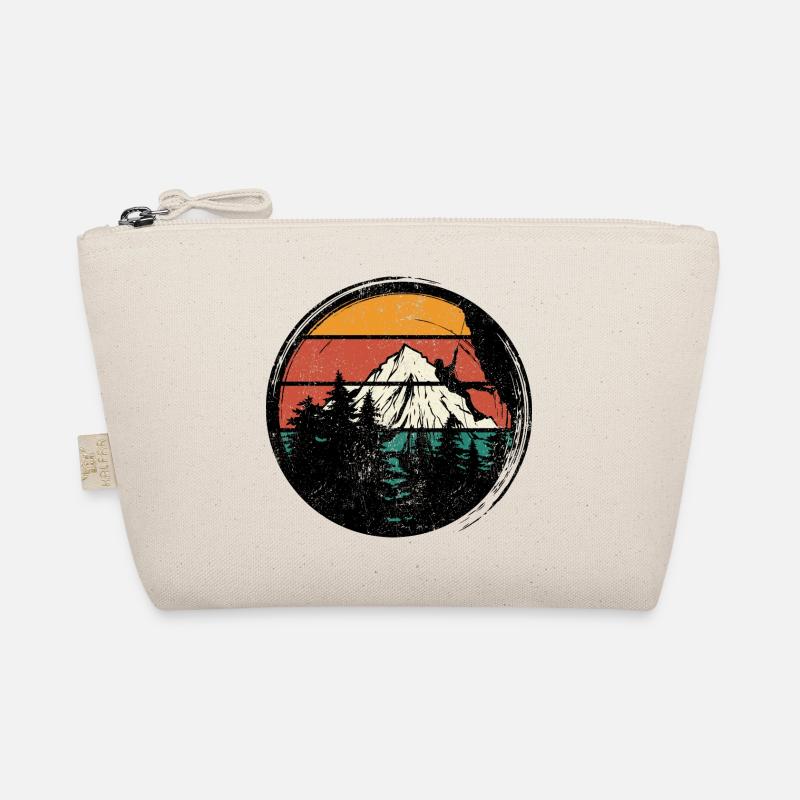 Retro Sunset Mountain Climb Bio-Täschchen