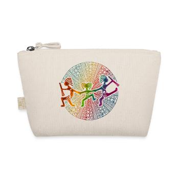 Kokopelli Family Has Fun - Mandala 1 - Organic Pouch - nature - Front
