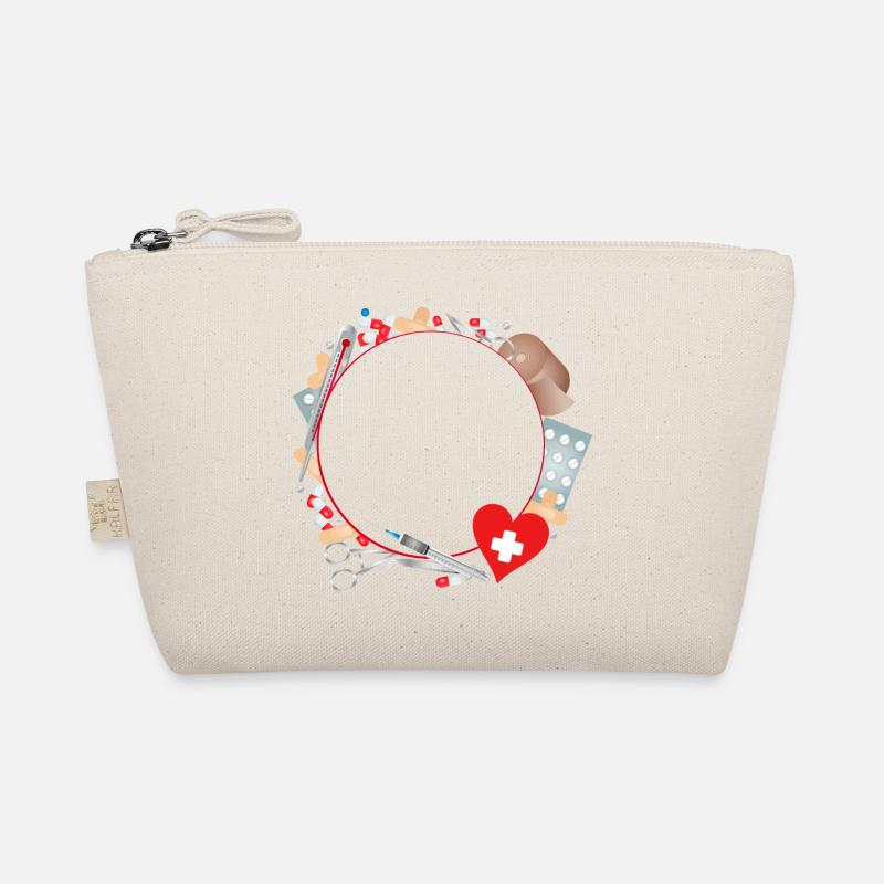 Erste Hilfe Set oder Reiseapotheke als Rahmen Bio-Täschchen