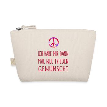 Ich habe mir dann mal Weltfrieden gewünscht - rot - Bio-Täschchen - Natur - Vorne