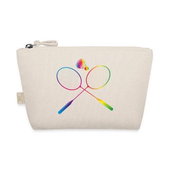 colorful badminton badminton with badminton racket - Organic Pouch - nature - Front
