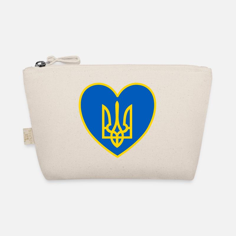 Ukraine Wappen Herz - Bio-Täschchen - Natur