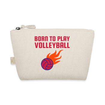 Born to play volleyball (Volleyball mit Flammen) - Organic Pouch - nature - Front