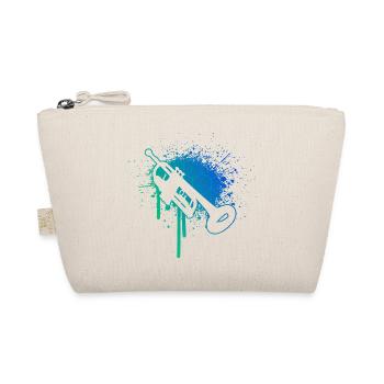 Trumpet Player Men's Trumpet Playing Trumpeter - Organic Pouch - nature - Front