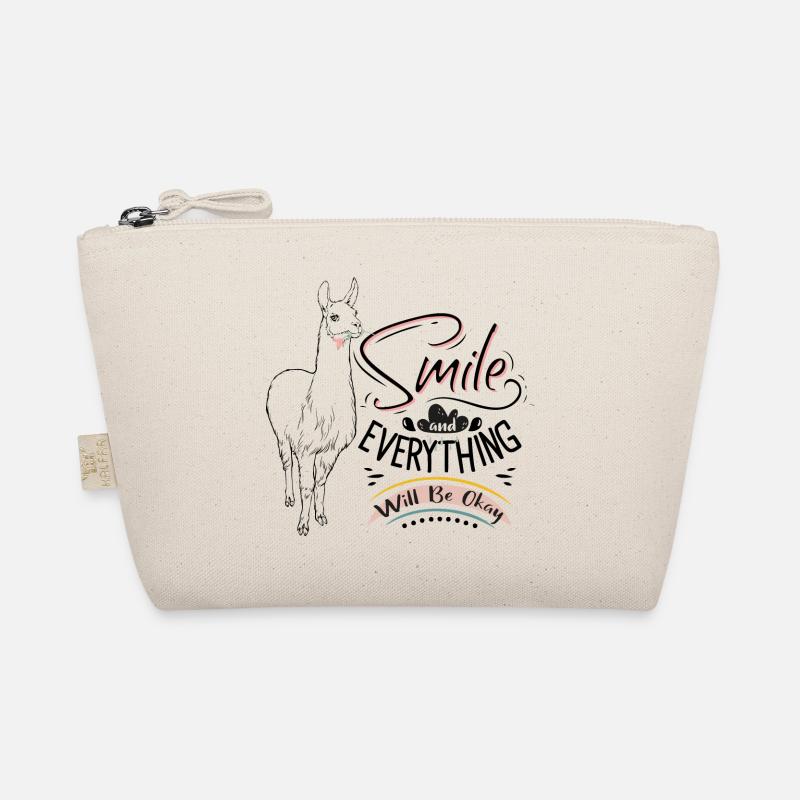 Lama Alpaca Smile and everything will be ok Organic Pouch
