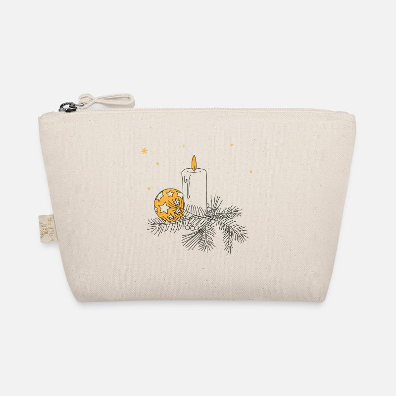 Weihnachten Advent Kerze Kranz Weihnachtskugel Bio-Täschchen