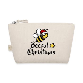 Beeful Christmas Biene Weihnachten Weihnachtsmann - Bio-Täschchen - Natur - Vorne