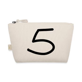 5 five number birthday black - Organic Pouch - nature - Front