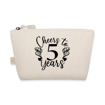 Cheers To 5 Years 5th Birthday Anniversary - Organic Pouch - nature - Front