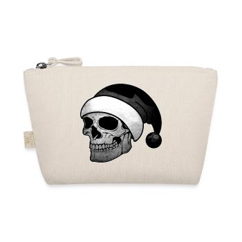 Skull Man Christmas Cap black white - Organic Pouch - nature - Front