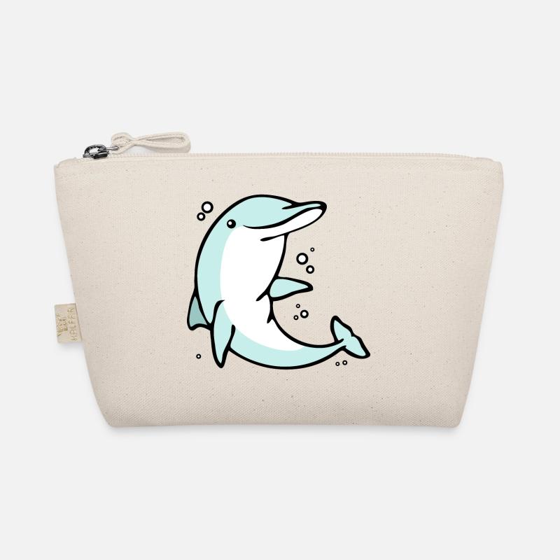 drolliger Delphin Schulanfang Delphinschule Bio-Täschchen