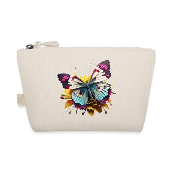 Bunter Schmetterling mit Blume Sommermotiv Cartoon - Bio-Täschchen - Natur - Vorne