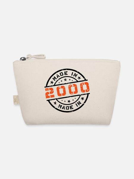 Year of birth Birthday Born In - Made in 2000 - Organic Pouch - nature - Front