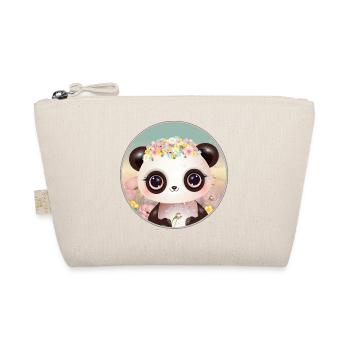 Cute panda on a flower meadow in spring - Organic Pouch - nature - Front