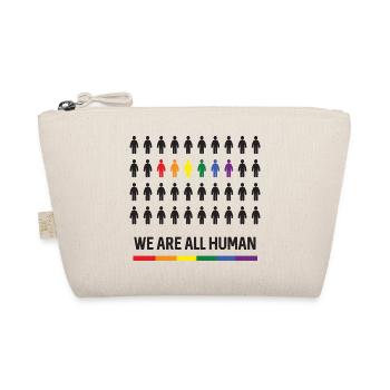 Pride Month LGBTQ - We Are All Human - Organic Pouch - nature - Front