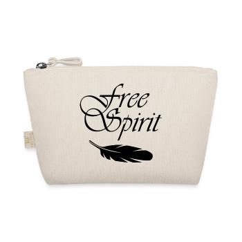 "Free Spirit- Feather" - Organic Pouch - nature - Front