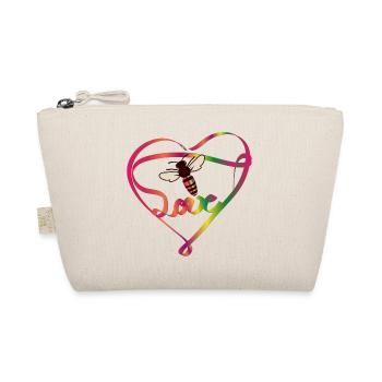 stylized bee with colorful ribbon and a lot of love - Organic Pouch - nature - Front