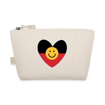 Australian Aboriginal heart with smile face - Organic Pouch - nature - Front