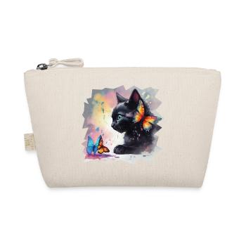 Kitten with butterflies - Organic Pouch - nature - Front