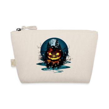 dark Halloween pumpkin at Halloween & full moon - Organic Pouch - nature - Front