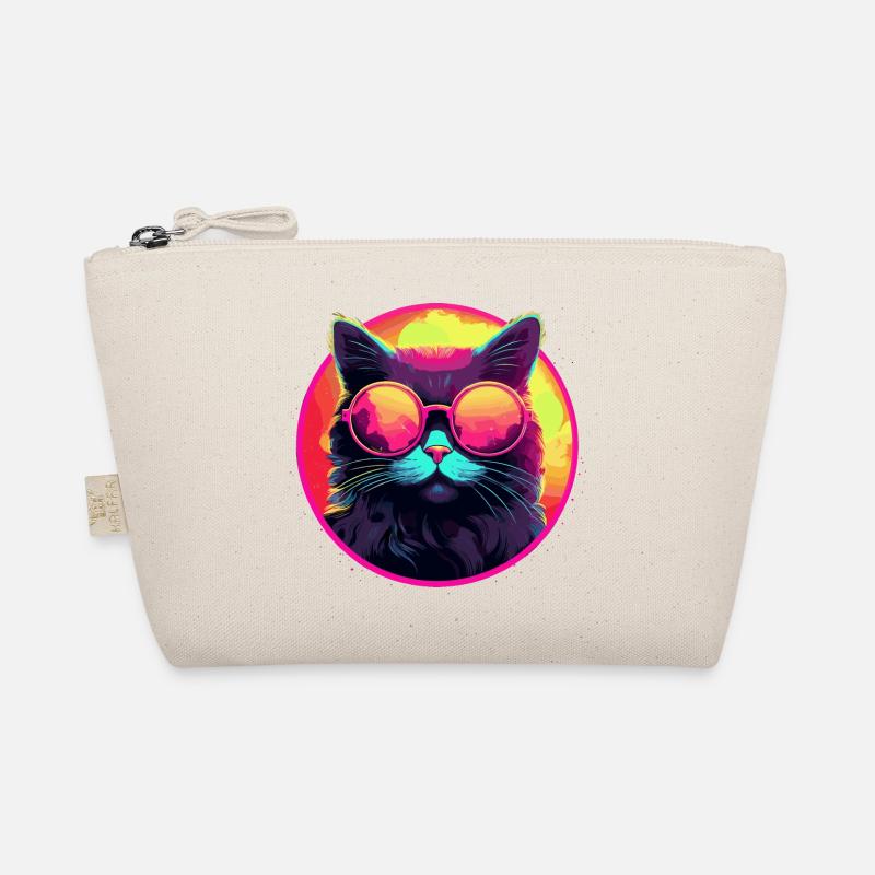 Le chat avec des lunettes de soleil pense que les années 80 sont cool Trousse biologique