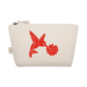 Red Foraging Bird - Organic Pouch - nature - Front