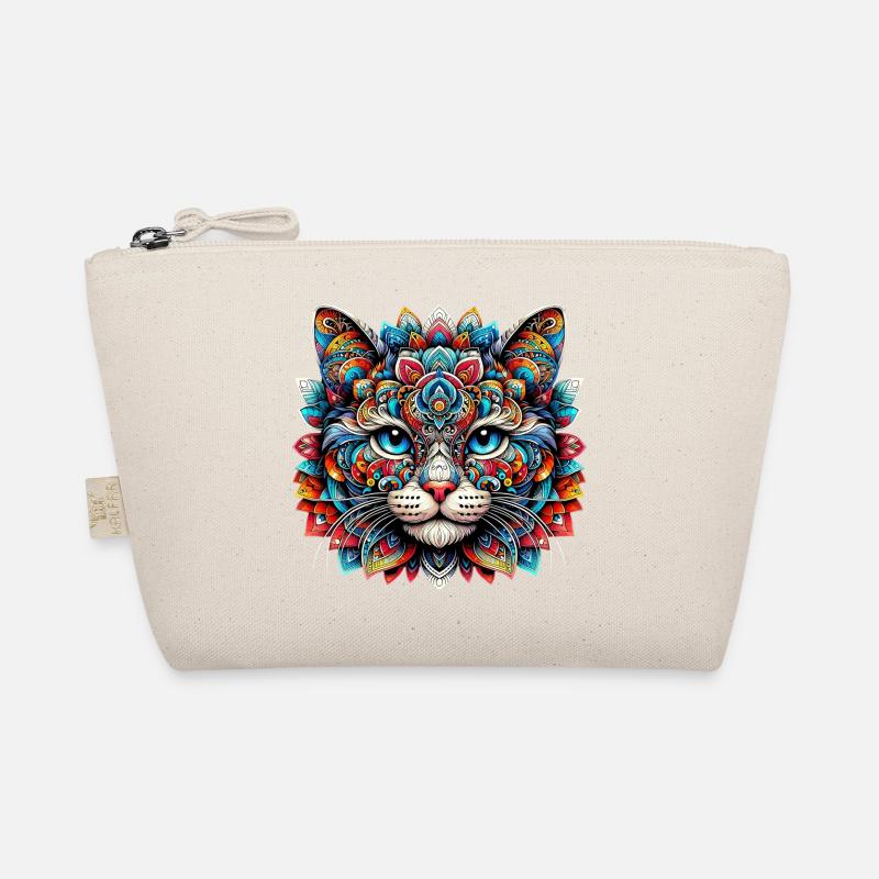 Katze mit Mandalas verziert Bio-Täschchen