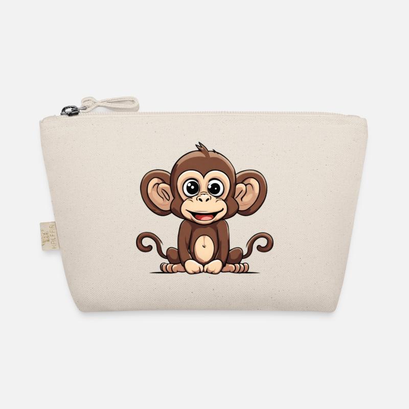 dessin animé singe design mignon - Trousse biologique - nature