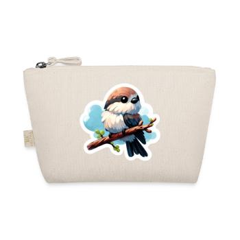 Süßer Vogel auf Ast Sticker - Bio-Täschchen - Natur - Vorne