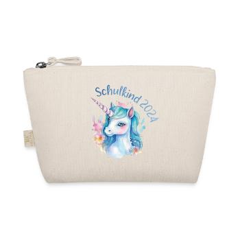 Schulkind 2024 Einhorn Einschulung Schule Schüler - Bio-Täschchen - Natur - Vorne