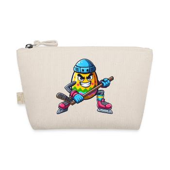 Easter Egg Hockey Design | hockey player - Organic Pouch - nature - Front