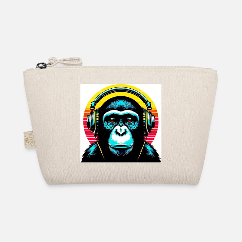 Un singe chimpanzé écoute de la musique avec des écouteurs Trousse biologique