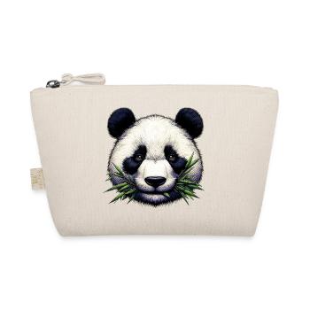 Panda Eats Bamboo and Leaves - Organic Pouch - nature - Front