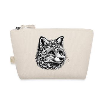 Artfully designed fox in black and white - Organic Pouch - nature - Front