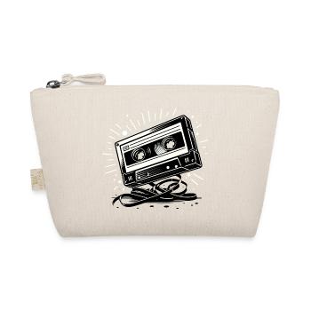 Musik Kassette im Retro-Stil 80er und 90er Stil - Bio-Täschchen - Natur - Vorne