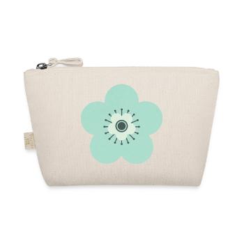 Mint Green & Blue Flower - Organic Pouch - nature - Front