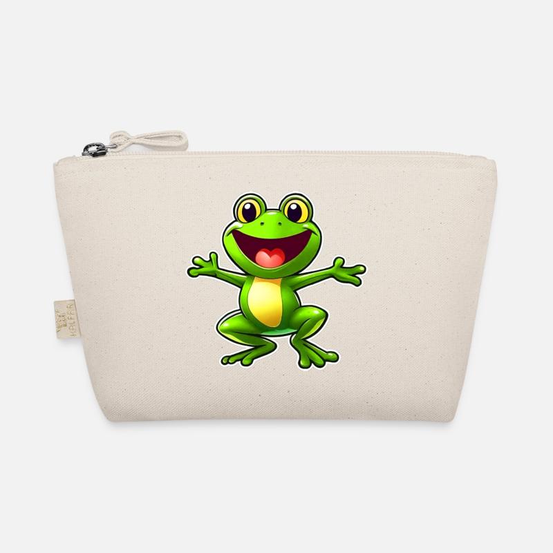 Drôle de grenouille verte dans le style bande dessinée Trousse biologique