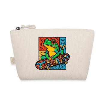 Frosch Skateboard - Bio-Täschchen - Natur - Vorne