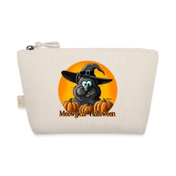 Chat d'Halloween avec chapeau de sorcière - Trousse biologique - nature - Devant