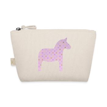 Dala Horse Pink Dots Scandinavian Sweden Decoration - Organic Pouch - nature - Front