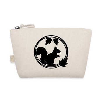 Squirrel silhouette in wreath of leaves - Organic Pouch - nature - Front