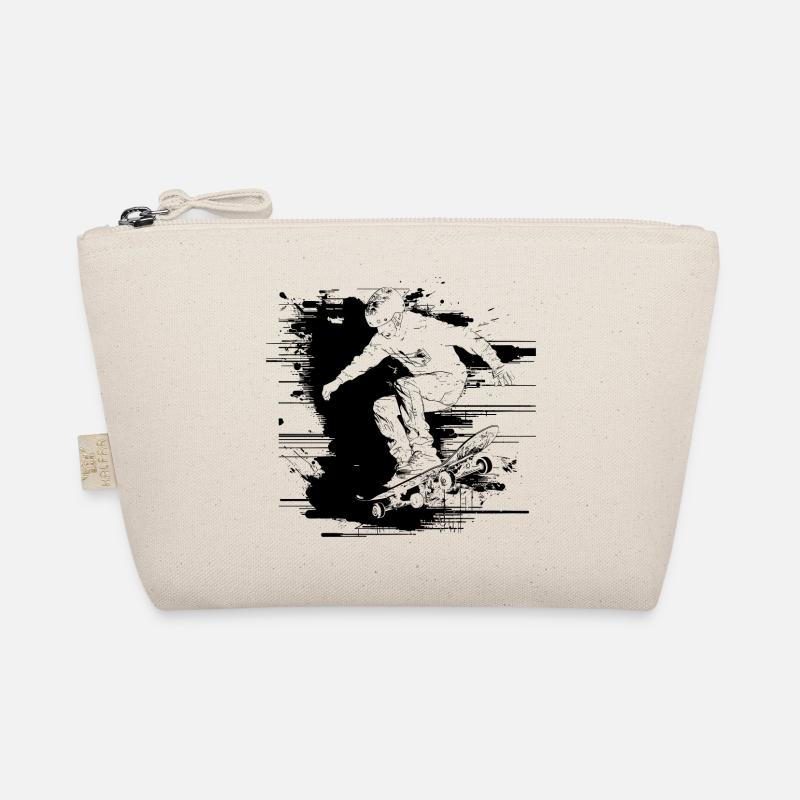 Skateboarder Zeichnung Bio-Täschchen