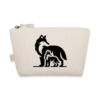 Wolf Wölfe Silhouette - Bio-Täschchen - Natur - Vorne