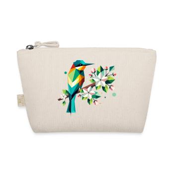 Bee-eaters on apple blossoms – Colourful motif - Organic Pouch - nature - Front