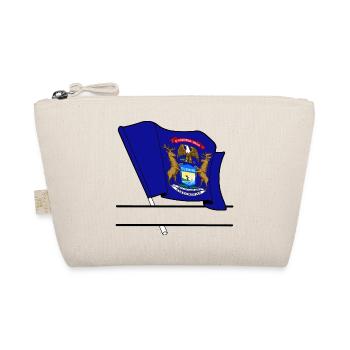 Flag Michigan text banner - Organic Pouch - nature - Front