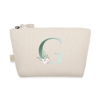 G Monogram, Floral, Personalizable - Organic Pouch - nature - Front