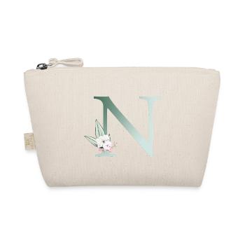N Monogramme, Floral, Personnalisable - Trousse biologique - nature - Devant