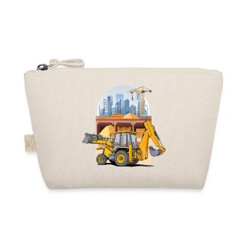 Backhoe Loader, Tractor Loader on Construction Site - Organic Pouch - nature - Front